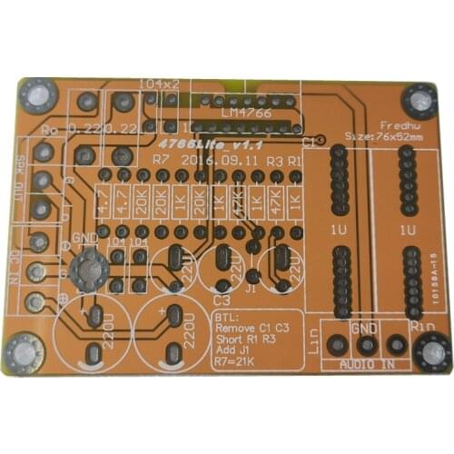 LM4766 amplifier PCB BTL 40W*2 No electronic components