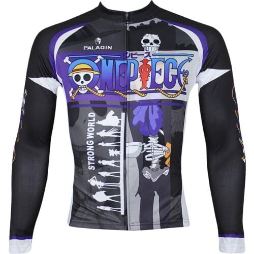 One Piece Brook Bicycle Jersey Black Cartoon Bike jerseys for boys 3xl Long Sleeve Bike Clothes