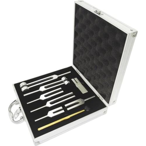 Aluminum Alloy Tuning Forks Medical Grade Ear Tuning Fork Instruments Set of 7, 128Hz 256Hz 512Hz 1024Hz 2048Hz 4096Hz 8192Hz
