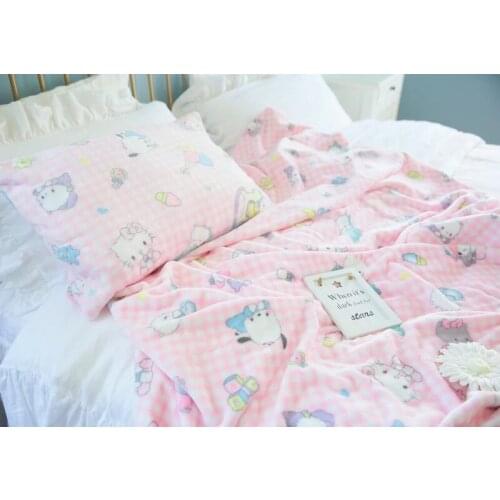 1pc soft cartoon pure white dog cat pillow case cover plush flannel blanket bed sheet lady romantic gift baby girl toy