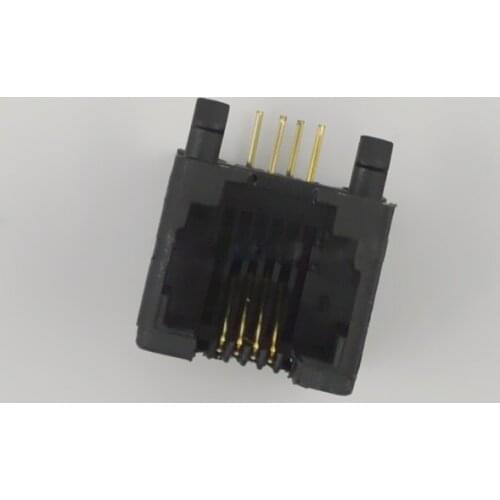 100pcs RJ11 Connector Cable Adapter Telephone Socket Dedicated Interface 95001-6p4c Telecommunications Line Socket Black Plastic