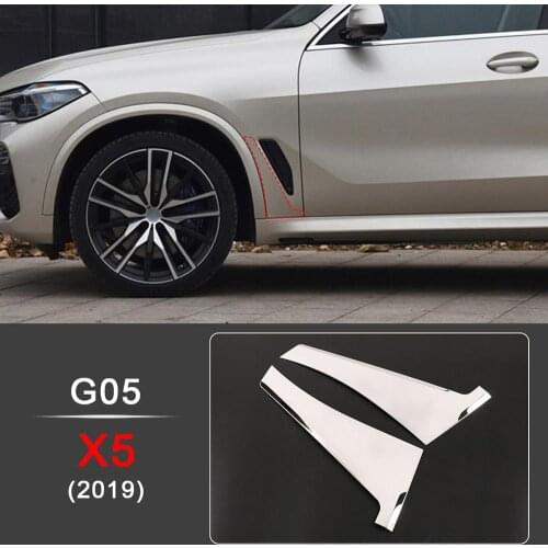 2pcs for BMW X5 Side Fender Stainless Steel Trim Exterior Decoration Modified Decorative for 2019 Car Accessories