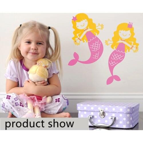 2pcs Mini Mermaid Wall Stickers Creative Nordic Style Stickers Wall Sticker For Kid Room for Home Living Room Decoration T180726