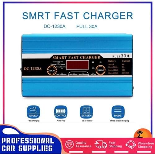 30A LCD Car Battery Charger Leisure Battery Charger For 12v Caravan Campervan Motorhome Boat Battery