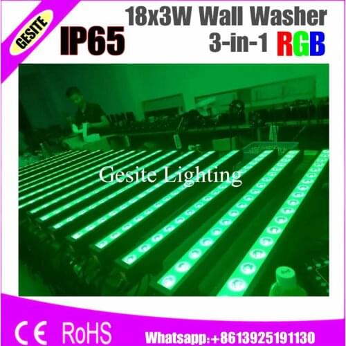 4PCS/LOT 18x3W Outdoor LED Wall Washer Light DMX512 Control Waterproof DMX/Power Cable In/out Auto Running Pixel LED
