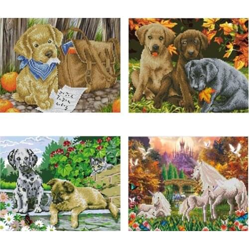 Diamond Painting full square labrador dog group DIY Diamond embroidery full round horse Mosaic Diamond painting flower 5D drill