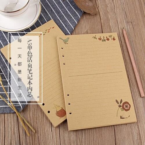A5 6-Holes Agenda 2021 2022 Kraft Paper Loose-leaf Planner Notebook Dot-Grid-Blank Daily Weekly Plan Memo Notepad Stationery
