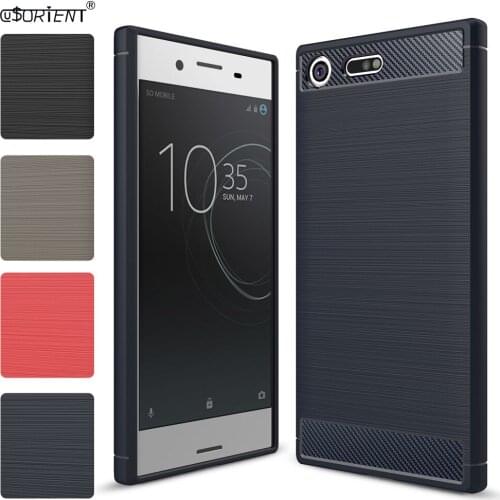 Bumper Case For Sony Xperia XZ Premium Carbon Fiber Shockproof Cover G8142 G8141 Soft TPU Silicone Phone Cases Matte Back Funda