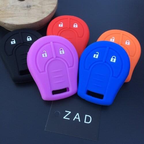 ZAD 2button silicone rubber car key case cover set shell for NISSAN Juke March Qashqai Sunny Sylphy Tiida X-Trail key cover