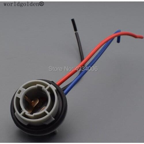 Worldgolden 1pcs Car LED Light Bulbs holder socket plug adapter wiring harness connector 1157 Hot sale 1157 soket