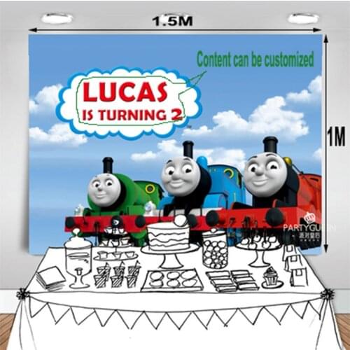Thomas party decoration background wall decoration combination can be customized name can be customized birthday number