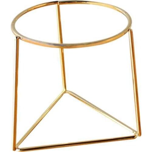 Flower Pot Geometric Metal Rack Plant Care Display Holder Stand Garden Decor E7