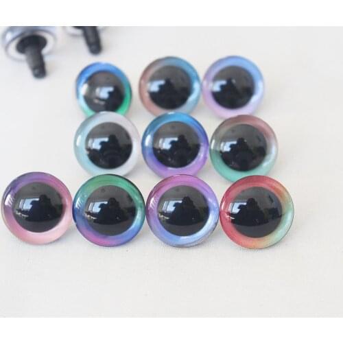 500pcs wholesale price 9MM 12MM--35mm C10-- 3D LOVELY toy safety eyes 3D Rainbow doll eyes + washer for diy plush doll