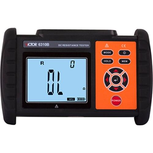 VICTOR 6310B VC6310B DC Low Resistance Tester Micro-Ohmmeter Ohmmeter LCD Display Low Resistance Tester Adjustable