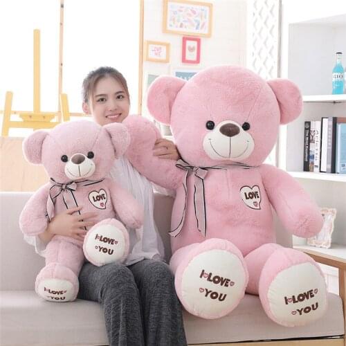 Kawaii Cartoon Creative Large LOVE Hug Bear Plush Stuffed Soft Sleeping Pillow for Girl Kid Birthday Valentines Day Gifts