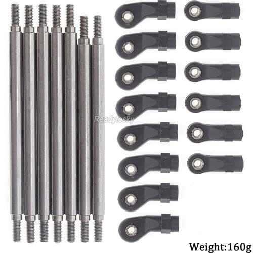 Stainless Steel HD M4 Steering Links Kit Rod Ends with Hollow Balls Kit for RedCat GEN8