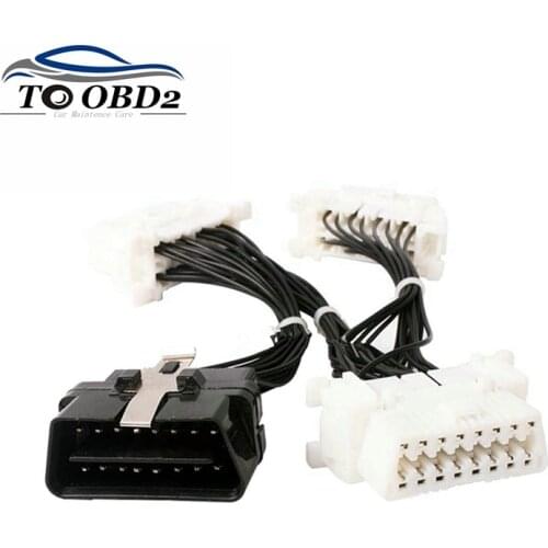 Best Quality 16 pin OBDII OBD 2 OBD II Splitter Extension Cable Male to Three Female Y Cable OBD2 Adapter
