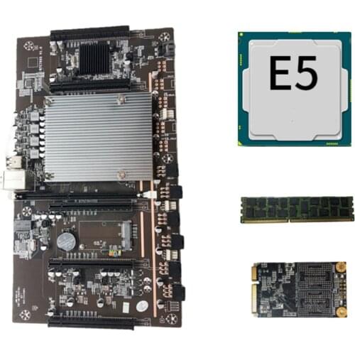 BTC X79-H61 Miner Motherboard DDR3 5x PCI-E X8 MSATA3.0 Cryptocurrency Mining BTC Motherboard Support 3060 GPU Memory Slot Miner