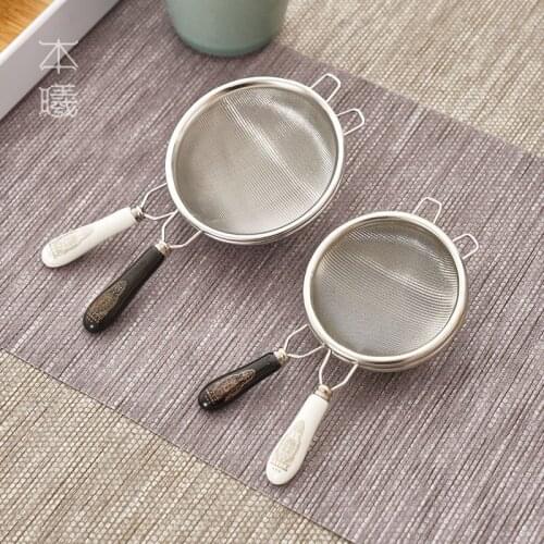 304 Stainless Steel Reusable Tea Infuser Strainer Teapot Loose Tea Leaf Spice Tea Filter Gongfu Teaware Accessories Handle