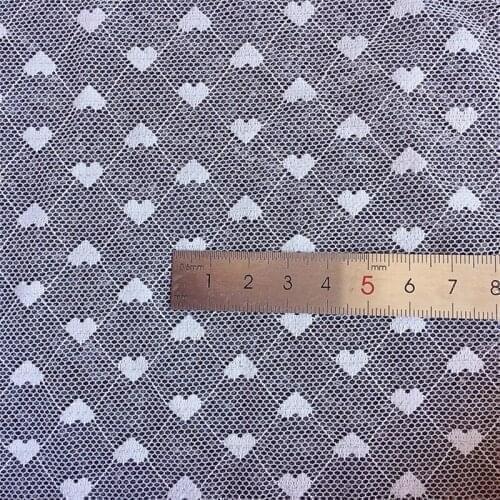 Soft Black Tulle Lace Fabric Illusion Heart Polka Dots Mesh For Boho Wedding Dress Bridal Robe Bridal Veil , By 2 yards