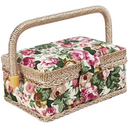 Cross Stitch European-Style Home Daily Rose Embroidery Tool Box Radiation-Proof Fabric Sewing Kit