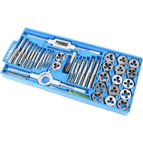 40Pcs Threaded Cutting Set M3-M12 Pro Metric Tap and Die Wrench Set Cutters Tool Metric Bit Sets for Metalworking