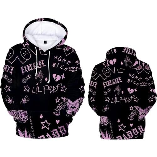 2020 New Lil peep 3d Hooded Sweatshirt Casual Loose Mens Printed Hoodies Hoodie Long Sleeves Popular Hip Hop Coat Male XXS-4XL