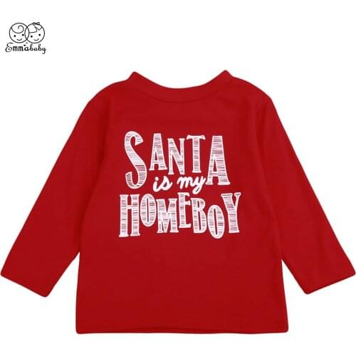 New casual kid Xmas T-Shirts Kids Boy short Sleeve T-shirt Christmas Tee Toddler fashion kid Cotton letter print Tops Clothes
