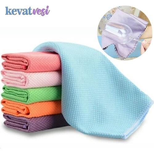 Window Mirror Glasses Cleaning Cloth 25x25cm Microfiber Cleaning Towel Absorbable Kitchen Anti-grease Wipe Cloth Dishcloth Rags