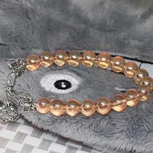 Original design top quality bracelet electroplated champagne crystal 8mm round beads women luxury jewelry 7.5inch B2185