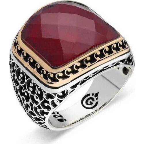 Original silver , Rubious Stony Male ,Ring, Good Quality and Affordable Stony ,Rings Types