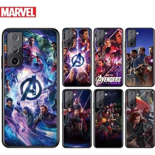 Marvel Avengers Heroes For Samsung Galaxy S21 S20 FE S10e S10 S9 S8 S7 S6 Ultra Plus Lite 5G Edge Black Soft Phone Case