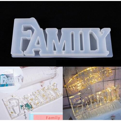 Family Mold Silicone Resin Casting Letters Mould Non-toxic Durable Household Craft Decoration Jewelry Making Tools Accessories