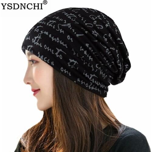 YSDNCHI Hip-Hop Skullies Letters Printed Beanies Unisex Hat Womens Skull Warm Skullies Polyester Knit Winter Cap Cotton Beanies