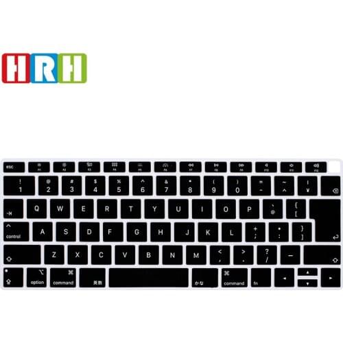 HRH Laptop Silicone English Keyboard Skin Cover Protector for MacBook Air 13 A1932 with Touch ID 2018 New Release Japan Version