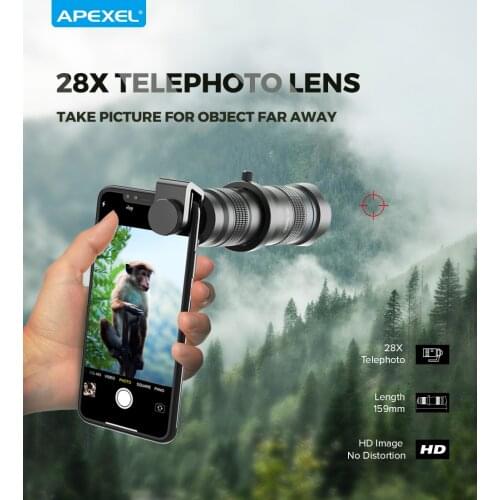 APEXEL 28X Telescope Lens Phone Camera Lens + SelfieTripod Telephoto Zoom HD Monocular With Remote Shutter For All Smartphones