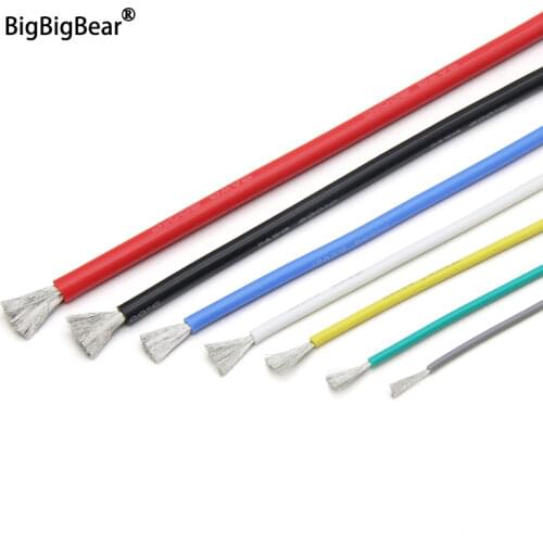 1M/5M Heat-resistant cable 30 28 26 24 22 20 18 16 15 14 13 12 10 AWG Ultra Soft Silicone Wire High Temperature Flexible Copper