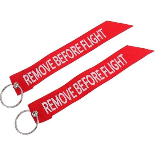 Remove Before Flight Car Key Chain Red Embroidery Aviation Gifts Key ring