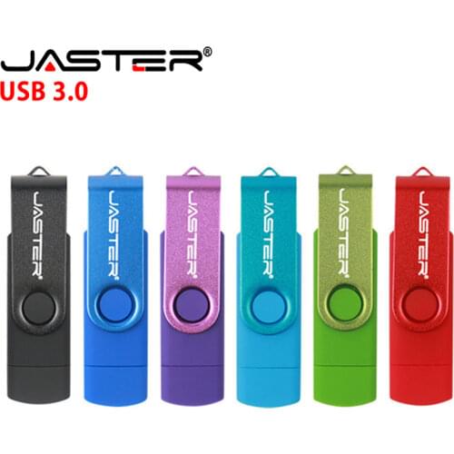 JASTER USB 3.0 Custom LOGO OTG Flash Drive 4GB 8GB 16GB 32GB 64GB 128GB pendrive for Android Smart Phone Metal pen drive