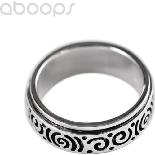 Vintage 925 Sterling Silver Spinner Ring for Men Boys,Size 8-11,Free Shipping