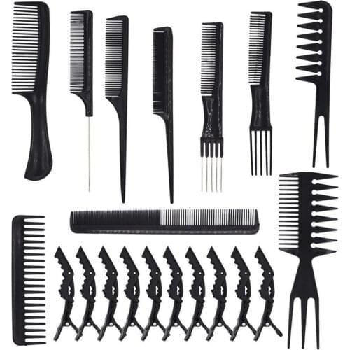 20Pcs Home Hair Cutting Combs Clips Salon Barbers Shop Haircut Styling Tools Kit
