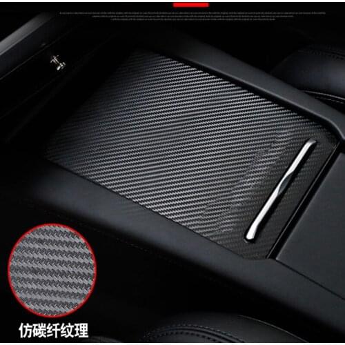 FOAL Burning 1pcs Carbon Fiber Center Console Box Sticker Armrest Cover for Tesla Model S Model X Car styling Decal anti-Scratch