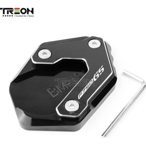 For BMW F750GS F850GS 1 Piece Motorcycle Accessories Foot Side Kickstand Extension Enlarge Expand Pad CNC Aluminum With Logo