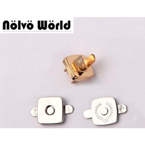 100sets 14*2mm hung plating powerful magnetic Squared snap buttons,powerful thin metal magnetic button fastener craft