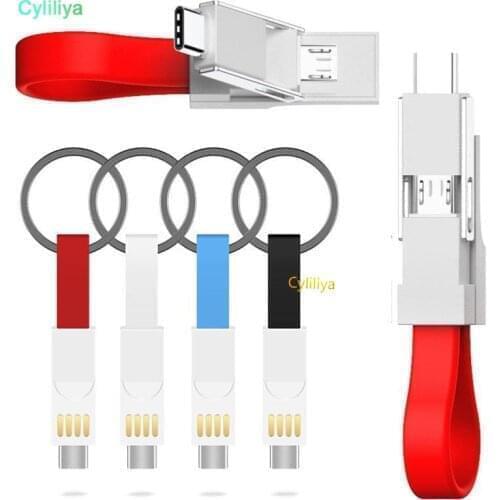 10pcs 3 in 1 Type c Micro Cable Portable Keychain Magnetic Charger Cables For Samsung galaxy s6 s7 s8 s9 s10 android phone