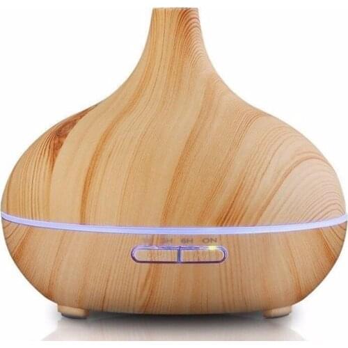 300ml Cool Mist Humidifier Ultrasonic Aroma Essential Oil Diffuser for Office Home Bedroom Living Room Study Yoga Spa Wood Grain