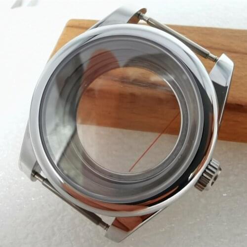 39mm sapphire glass stainless steel polish watch case fit NH35 NH36 automatic movemt
