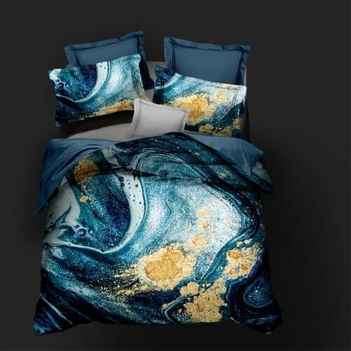 3D Duvet Cover Sets Bedding Sets Quilt Cover and Pillowslip Full Twin Super King Queen Size Design Marbling Bedclothes in Stock