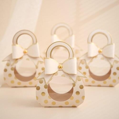 5Pcs Marriage Wedding Candy Favors Box Creativity Birthday Party Bow Boxes