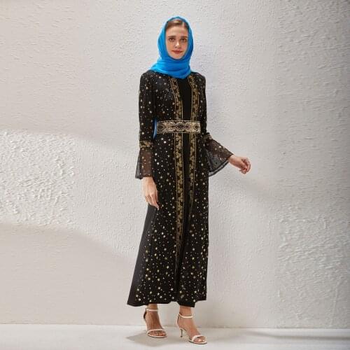 Arab Plus Size Middle East Fake Two-piece Womens Robe Arab Dress Muslim Dress Ramadan Robe Moroccan Djellaba 2021
